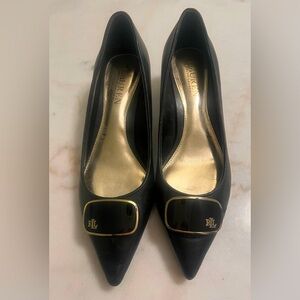2004 Lauren Ralph Lauren Pump Kitten  Heels Women’s Size: 7.5 B Black Leather